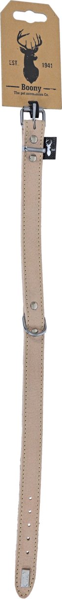 Boony Est1941 Honden Halsband Leder - Zandkleur - 18mm/45cm