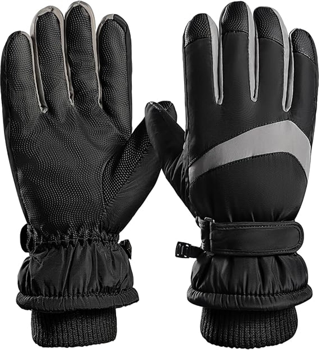 Winter skihandschoenen - Unisex - Winddichte handschoenen - Touchscreen sneeuwhandschoenen - Warme en koude weerhandschoenen - Extra dik en warm - Sport & Outdoor - Touchscreen-compatibele handschoenen - Sporthandschoenen - Zwart