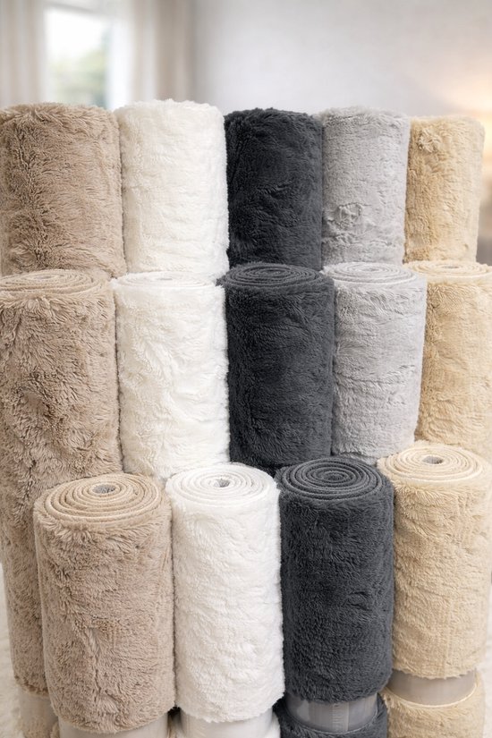 Hoogpolig Fluffy Vloerkleed 160x230 cm Beige/Zand – 30 mm Shaggy Tapijt – Zacht Vloerkleed voor Woonkamer en Slaapkamer