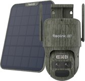 Reolink TrackMix LTE Trail + Panneau Solaire, Caméra de Sécurité Mobile 4K Dual Lens 4G LTE, Carte SIM Incluse, Caméra de Chasse Sans Fil avec Suivi Automatique, Zoom Hybride 6X, Pas de Glow IR, Résistant aux Intempéries pour la Faune