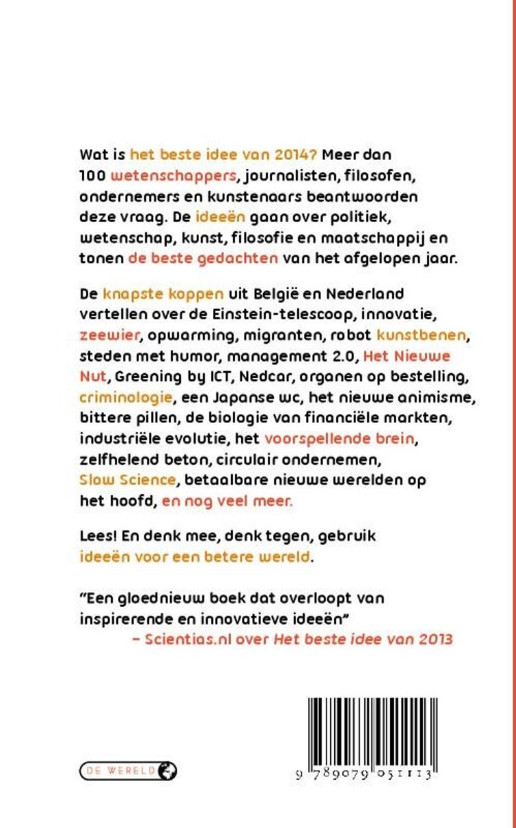 Het beste idee van 2014 - back cover
