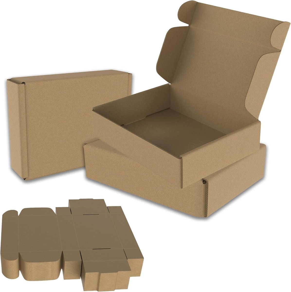 Set van 20 Verpakkingsdozen Verhuisdozen Opvouwbare Doos Gemaakt van Golfkarton Verhuisdozen van Karton Ongemerkte Doos Maxi-Brievenbussen voor Het Vervoer van Vrachtpost (15 X 10 X 4 Cm) NAIZY
