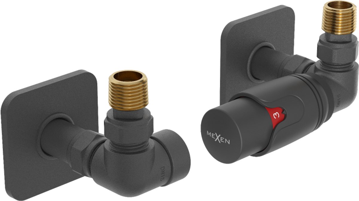 Mexen G00 axiaal thermostaatset met S-afdekking, antraciet - W903-900-909-66
