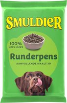 Smuldier Runderpens aanvullende maaltijd met 100% vers vlees en een hond.