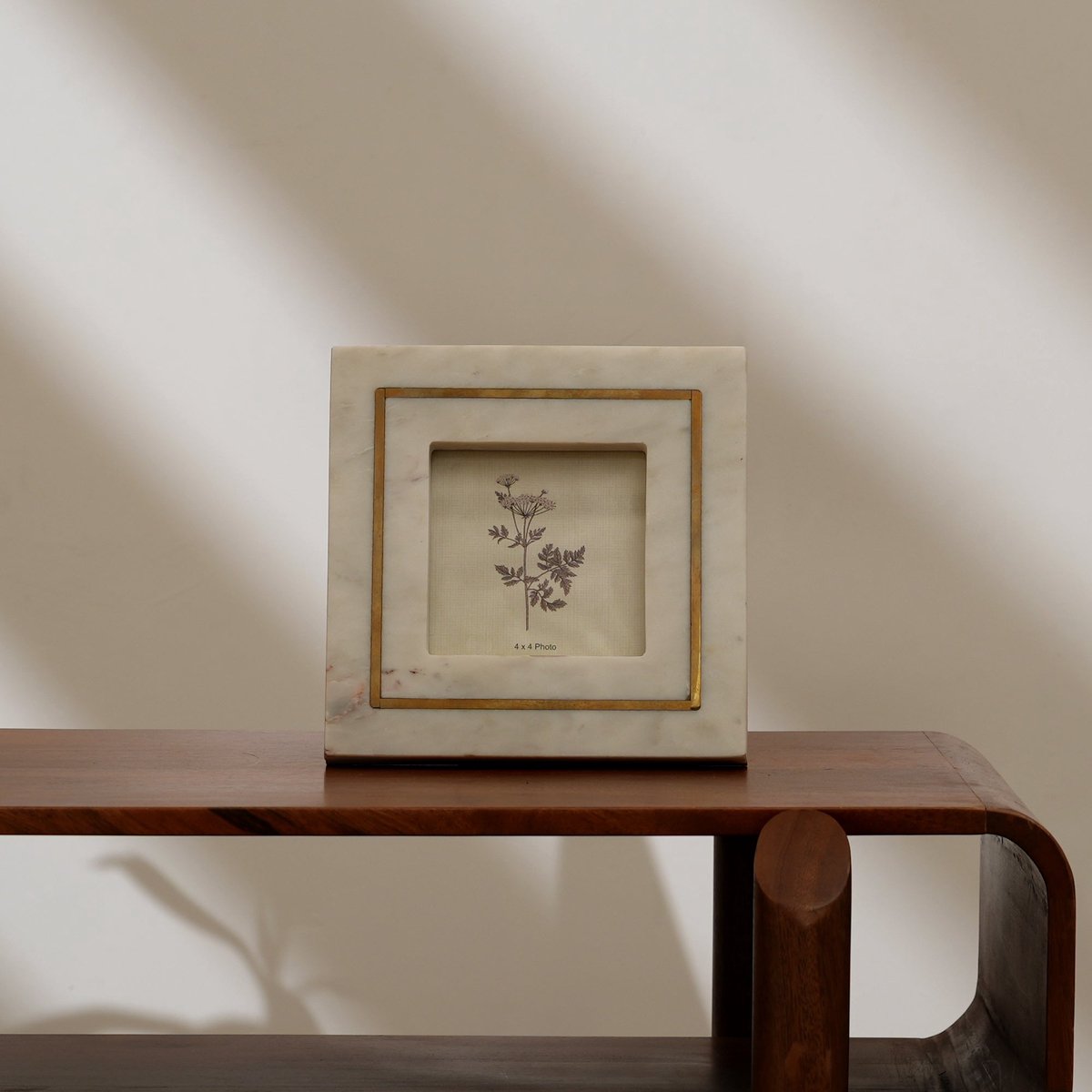 Rivendell Marble Picture Frame 4x4 Inch -Handcrafted Natural Stone Square Photo Frame -Elegant Desk & Tabletop Decor