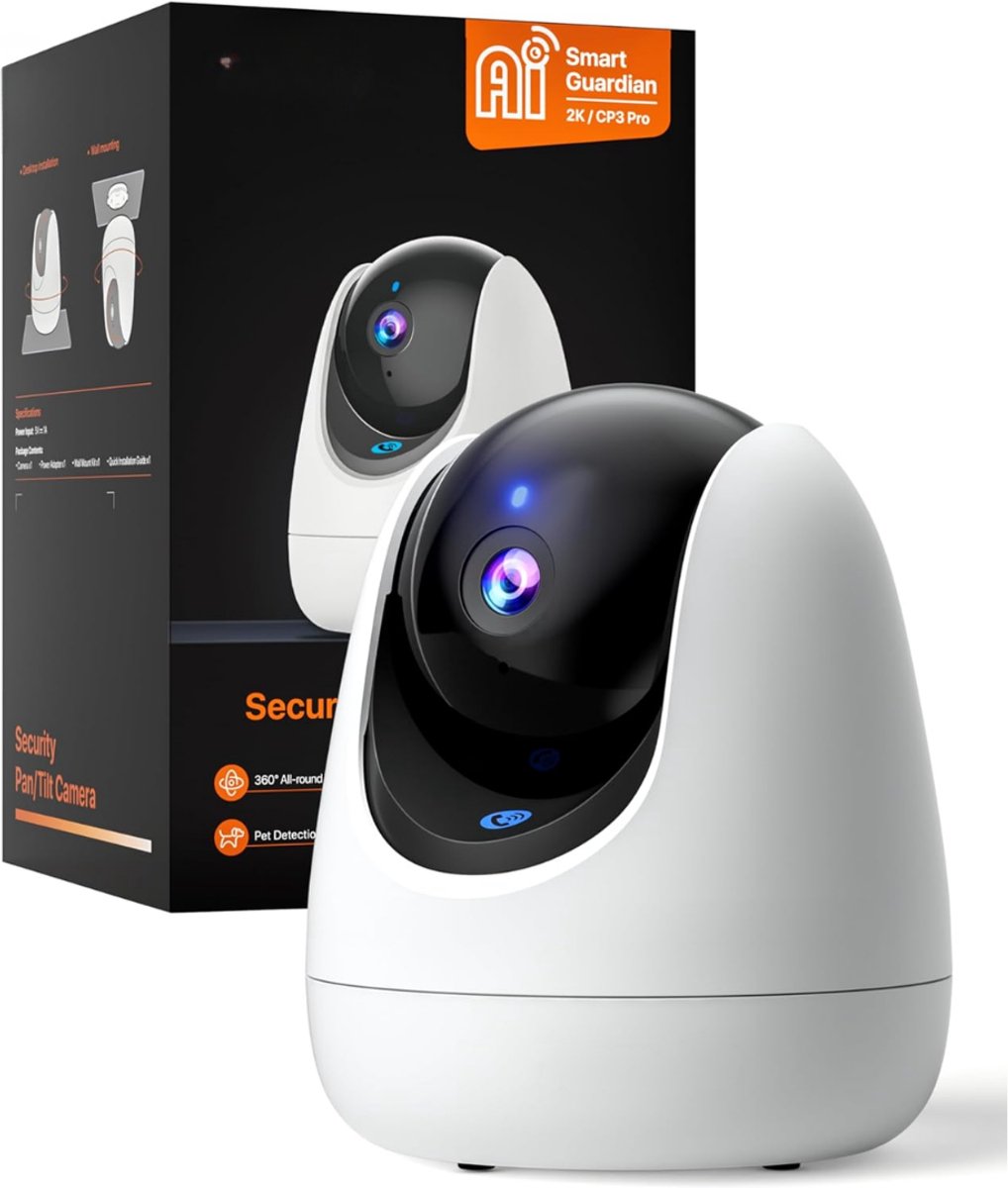 Aura® Huisdiercamera - Beveiligingscamera - Babyfoon Met Camera - Wit - 11cm x 11cm x 8cm
