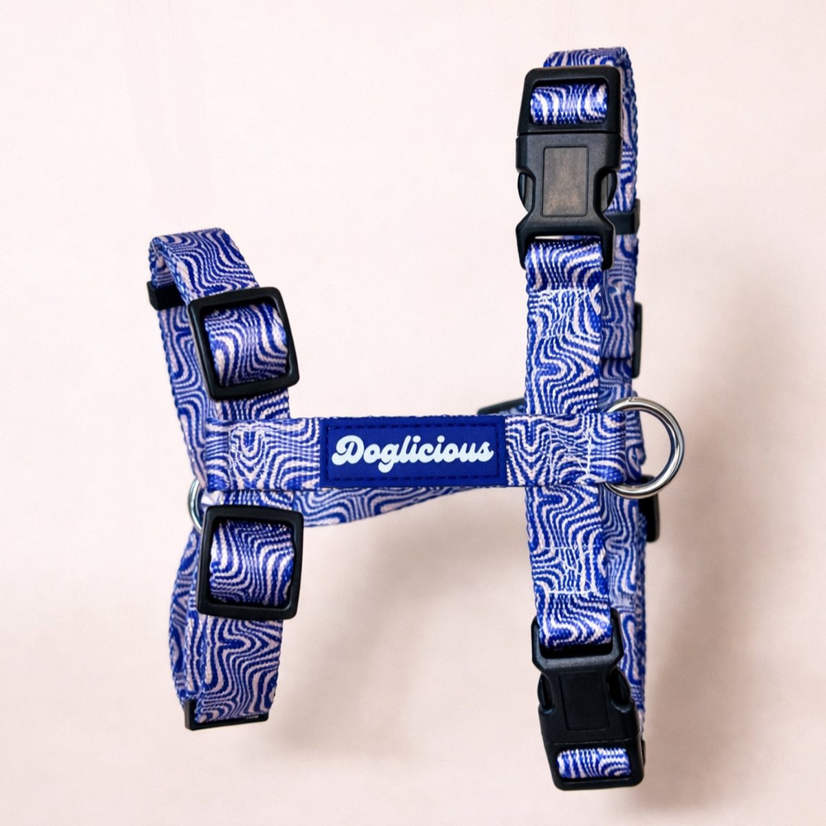 Doglicious - Retro Breeze Hondentuigje - Blauw met Beige - S