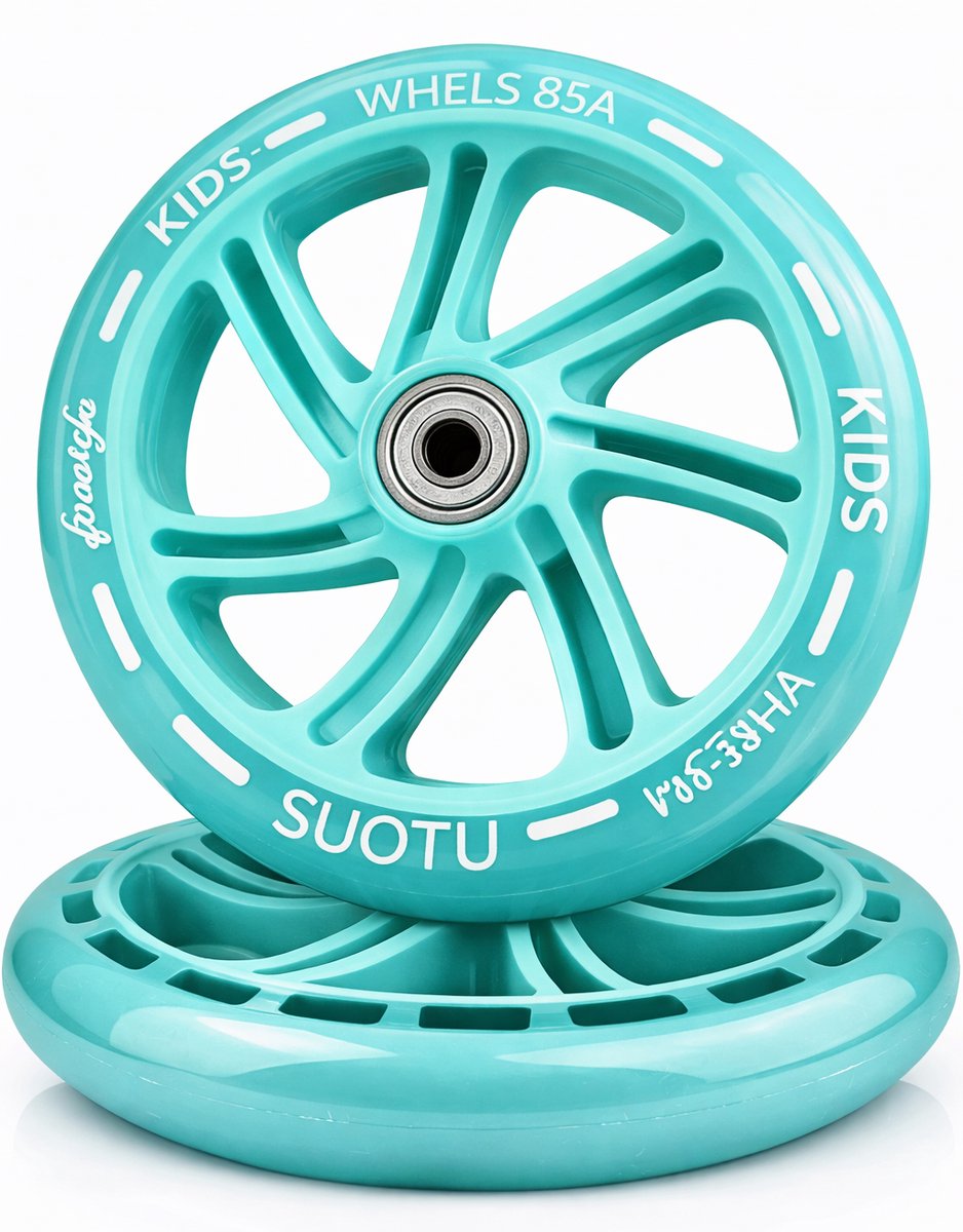 Suotu wielenset voor Stuntstep/Kinderstep - 2 Stuks - 145mm Lichtgevende Wielen - Blauw