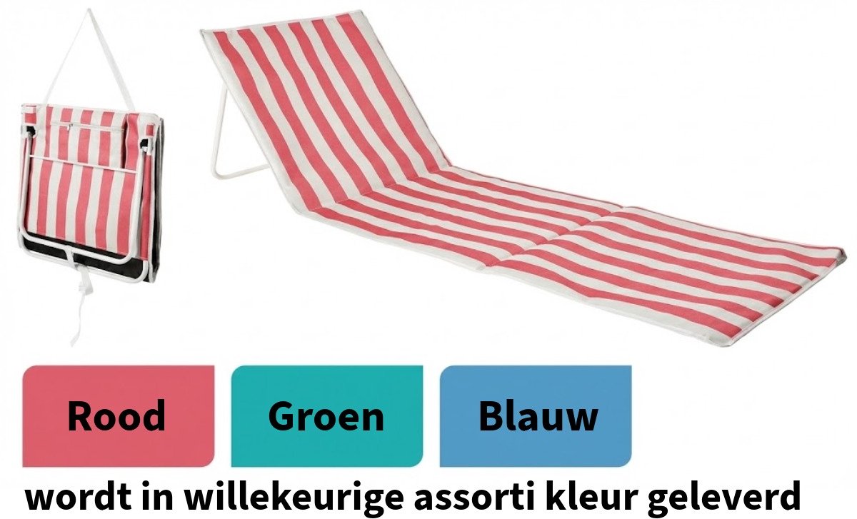 Opvouwbare Strandmat Met Rugsteun Streep