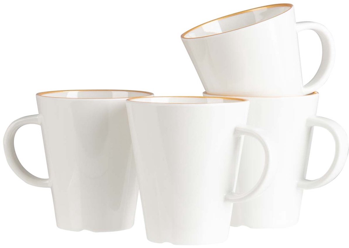 Gimex Linea Line Mok - Goud - 350 ml - 4 Stuks