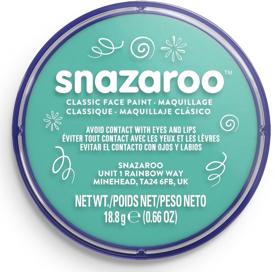 Snazaroo 1118377 - Sea Blue - 18ml Aqua Schmink & Kinderschmink voor Kinderen en Volwassenen
