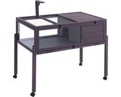 VEVOR Schildpaddenverblijf Schildpaddenhuis Terrarium Gemaakt van Hout 96,5x61x82,5cm, Grijs
