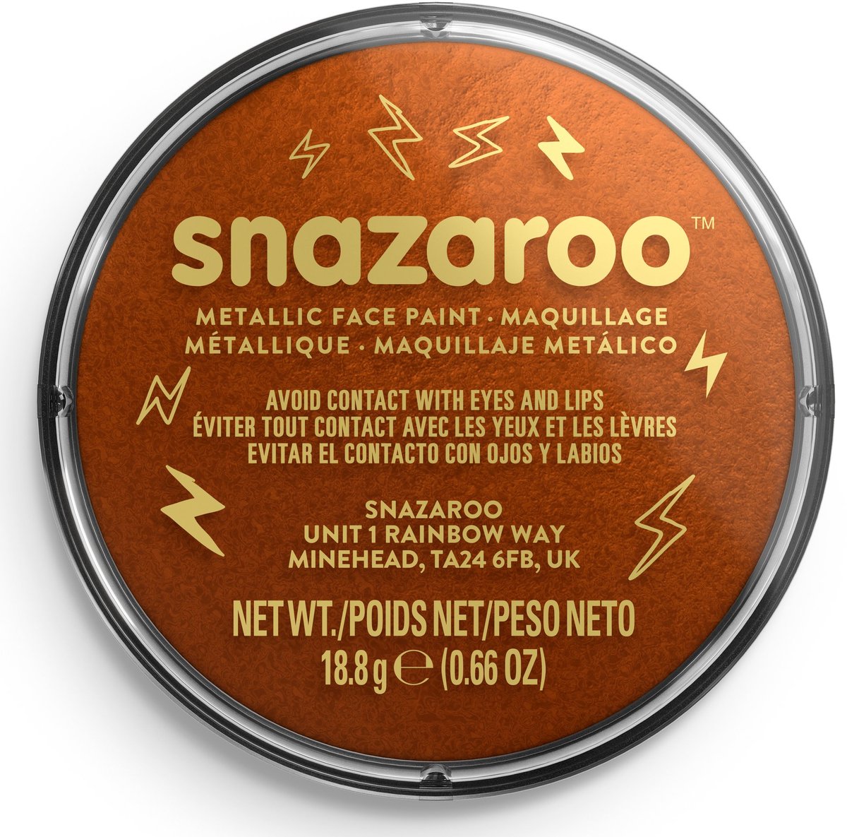 Snazaroo 1118755 - Metallic Copper- 18ml Aqua Schmink & Kinderschmink voor Kinderen en Volwassenen