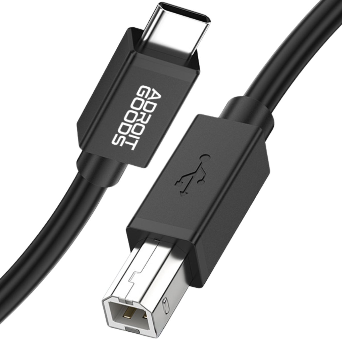 AdroitGoods USB-C naar USB-B Printerkabel USB 2.0 480 Mbps – Snelle Gegevensoverdracht – Duurzame PVC Kabel – Compatibel met Printers en Scanners - 0,5m