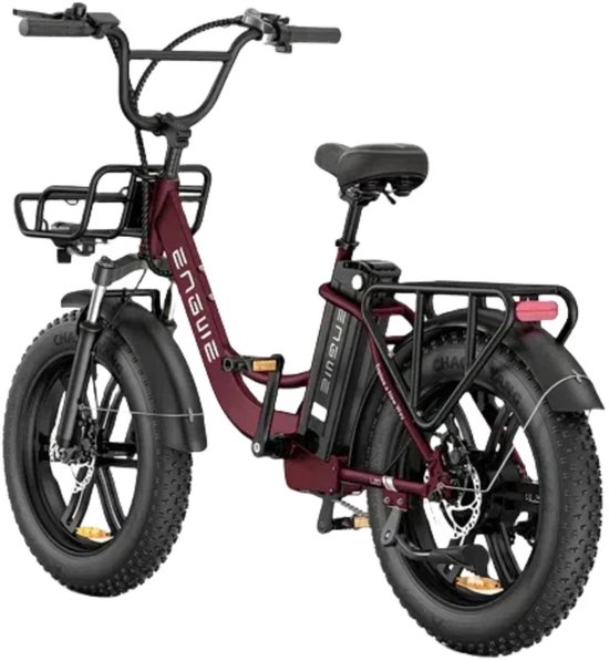 ENGWE L20 Boost Elektrische fiets - 20 * 4.0 Inch - Actieradius 120km - Verwijderbare batterij 48V13Ah - Motor 250W - Shimano 7 versnellingen - LCD Display- Mechanische Schijfremmen - 20 Inch Commuter E-Bike - Rood van ENGWE — afbeelding 5
