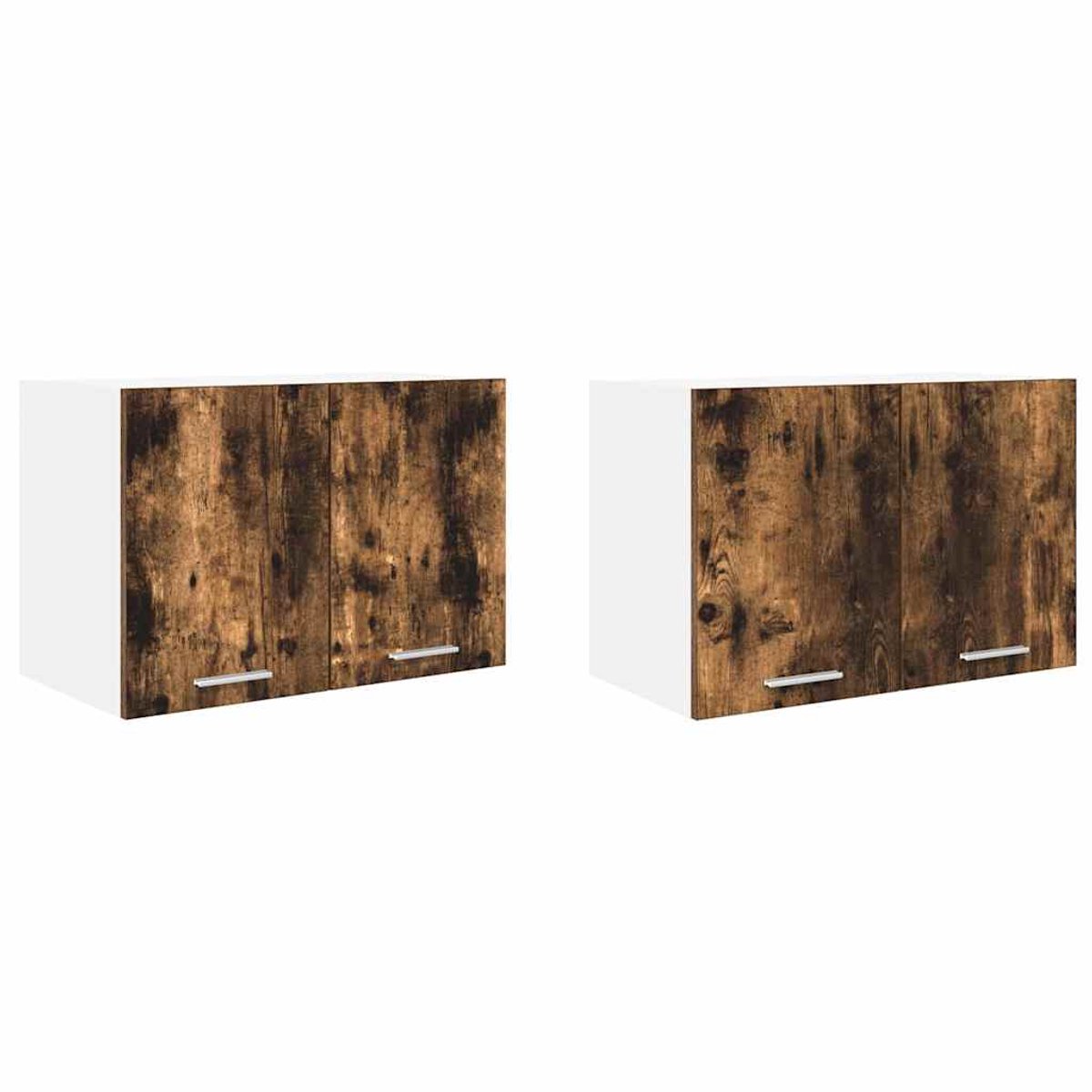 vidaXL Hangkast - 2 - st - Gerookte - Eik - en - Wit - 60 - x - 31 - x - 40 - cm - Bewerkt - hout Gerookte Eik en Wit