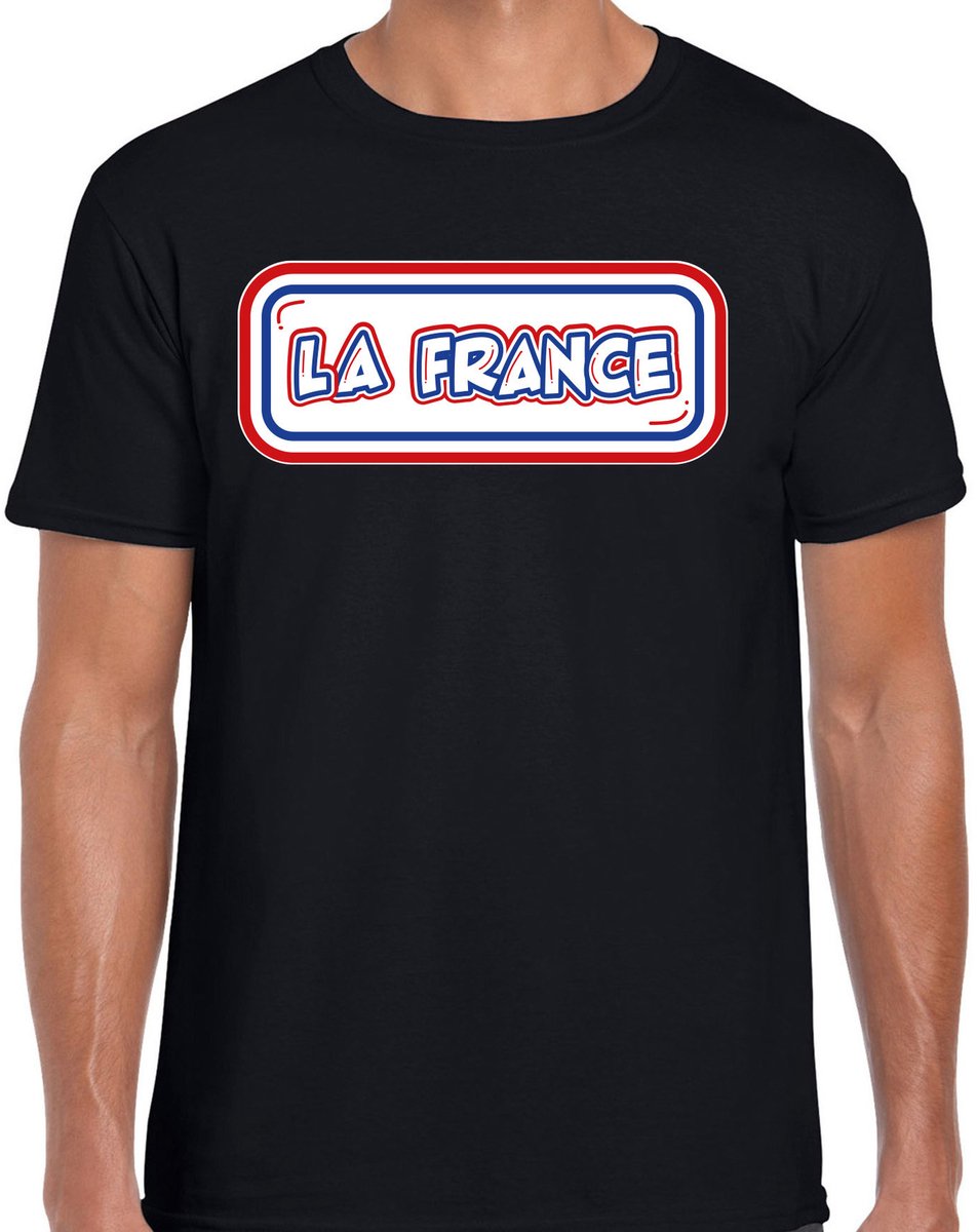 Bellatio Decorations Verkleed T-shirt voor heren - Frankrijk - zwart - voetbal supporter - themafeest L