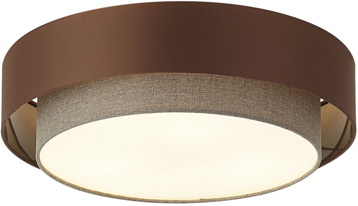 QAZQA drum duo - Moderne Plafondlamp - 3 lichts - Ø 50 cm - Brons - Woonkamer