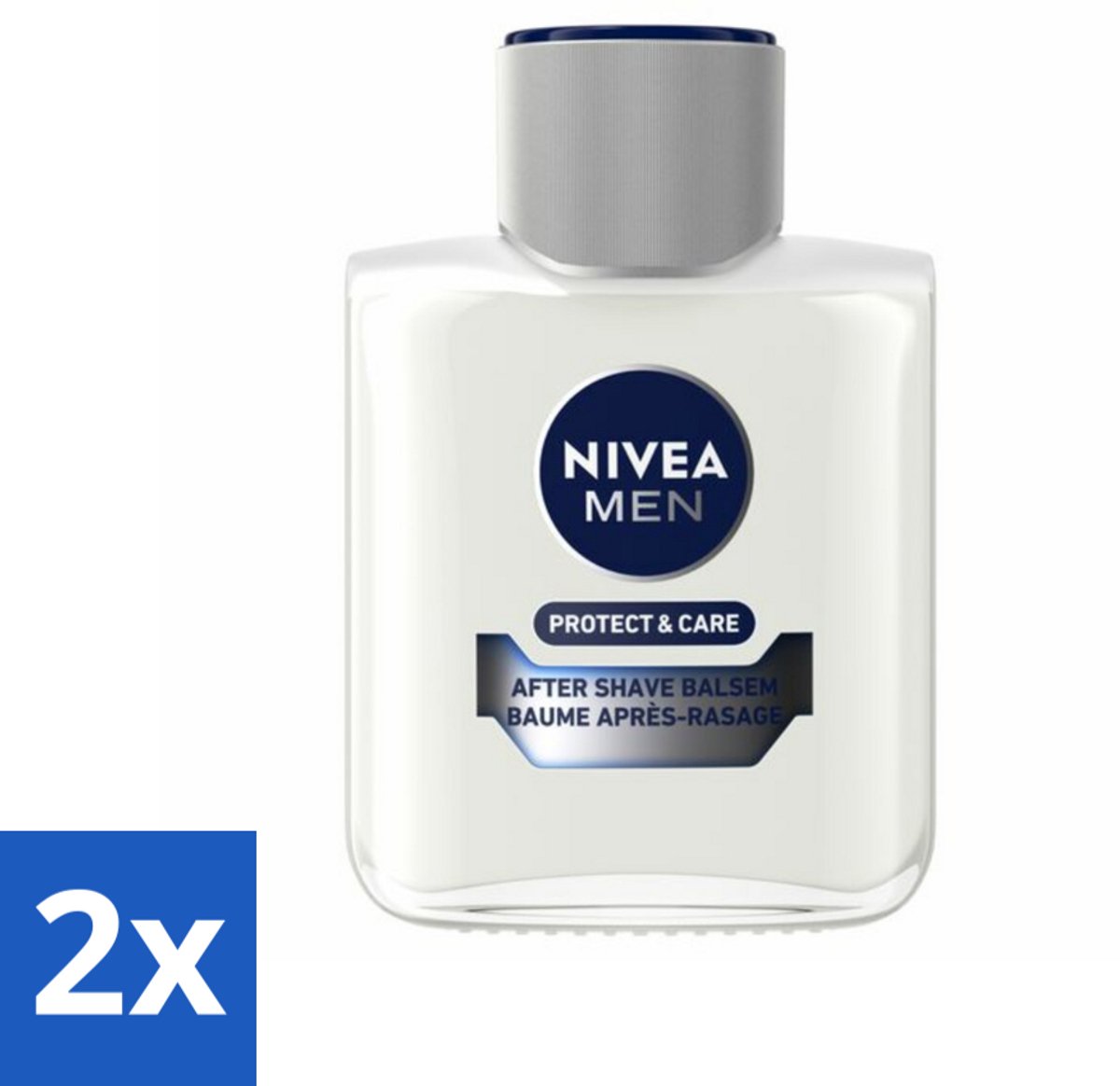 2 x NIVEA Men Aftershave Balsem Protect & Care 100 ml - Aftershave Balsem - Scheren - Huid Verzorging - Roodheid - Scheerirritatie