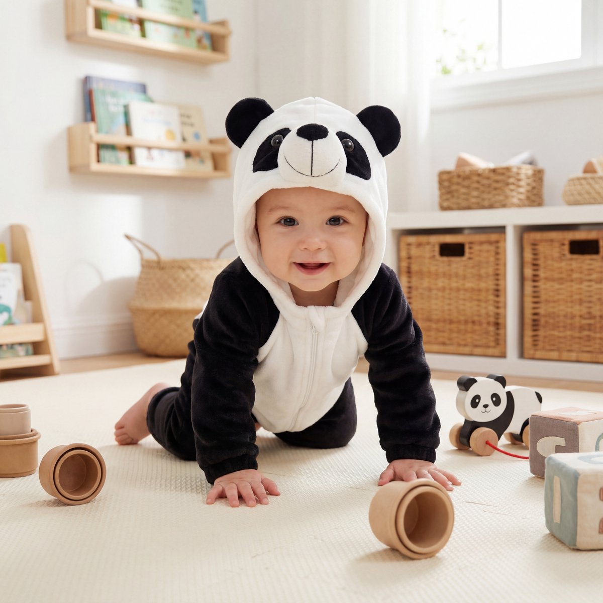 JAXY Baby Onesie - Carnavalskleding Kinderen - Verkleedkleren Jongen en Meisje - Verkleedkleding Kind - Romper - EU (label 100) - Panda — afbeelding 3