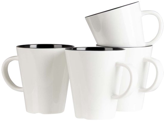 Gimex - Linea Line - Mok - Zwart - 4 Stuks — afbeelding 4
