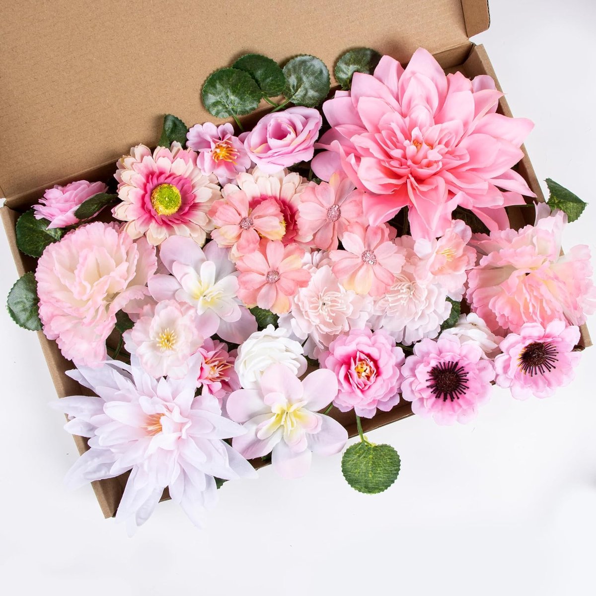 Famanu 4 Cm kunstbloemen om te knutselen met kunstslinger kunstbloemen decoratie roze zijden bloemen net echt kunstbloemen bloemkoppen lentedecoratie voor doe het zelf bruiloft thuisfeest