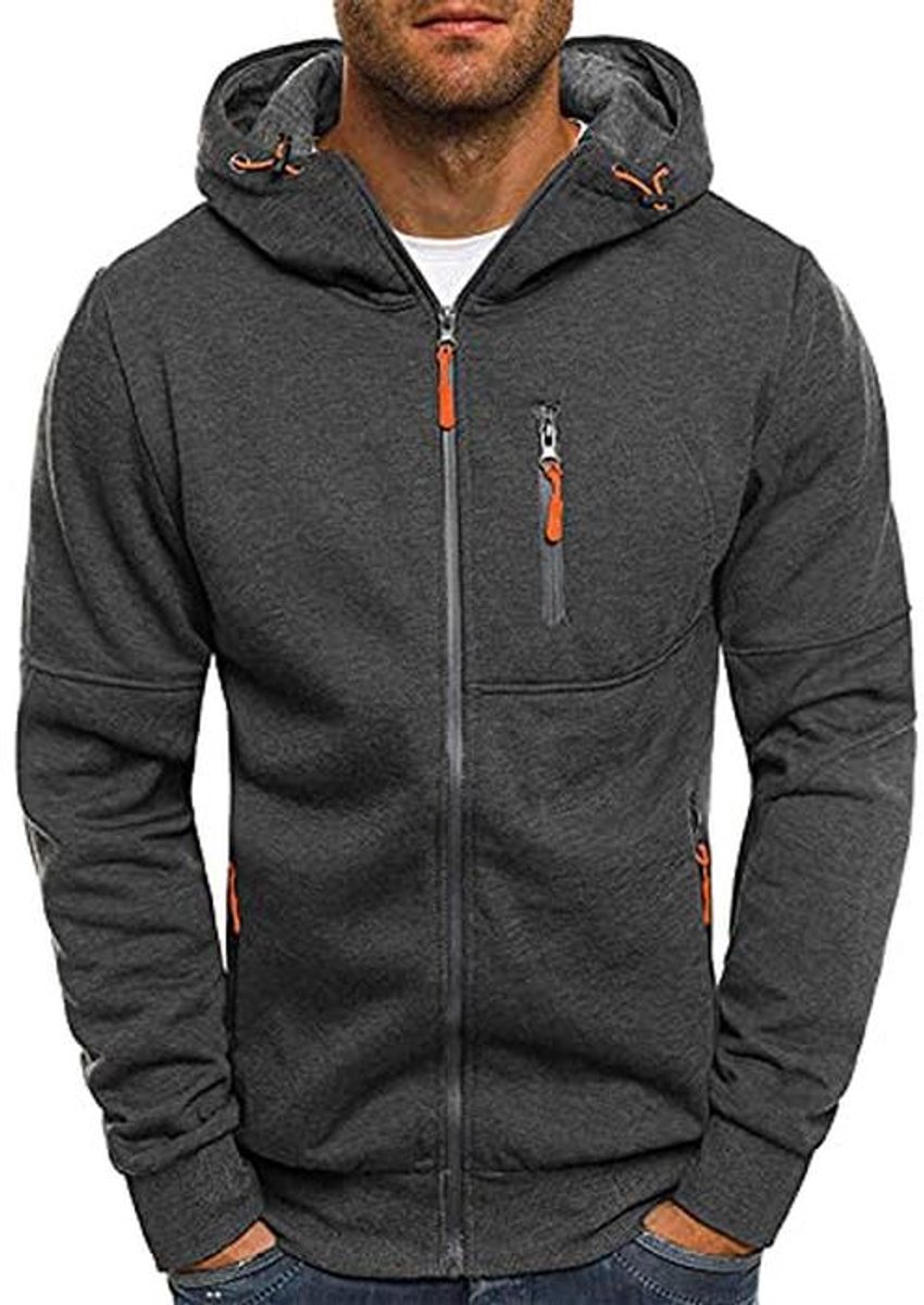 Lichtgewicht Heren Hoodie Met Rits - Lange Mouwen Trui