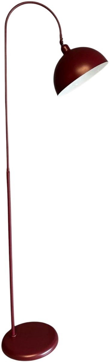 Staande Lamp: Moderne Metalen Staande Lamp Met Dimmer in Bordeauxrood