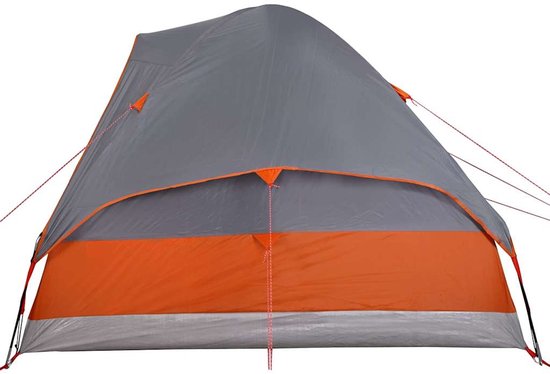 vidaXL Koepeltent - 2-persoons - Waterdicht - Grijs/Oranje Kampeertentoonstelling - Campingtent - Tweepersoonstent - Waterdichte Tent - Lichte Tent van Vidaxl — afbeelding 4