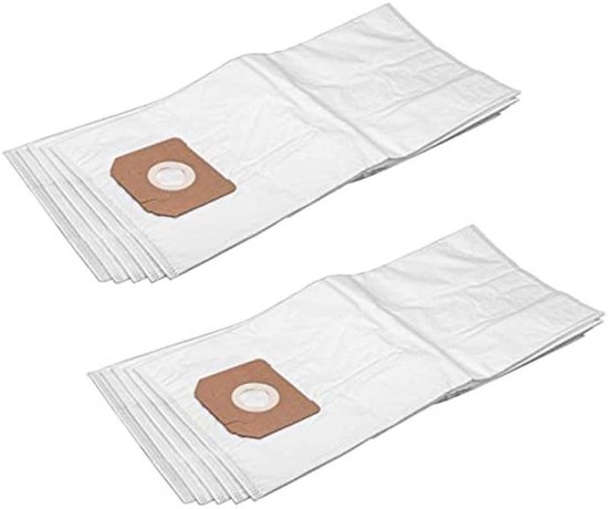 10 stuks stofzuigerzakken compatibel met ISS 35-S, ISS 45-M en ISS 55-S - microfleece, wit