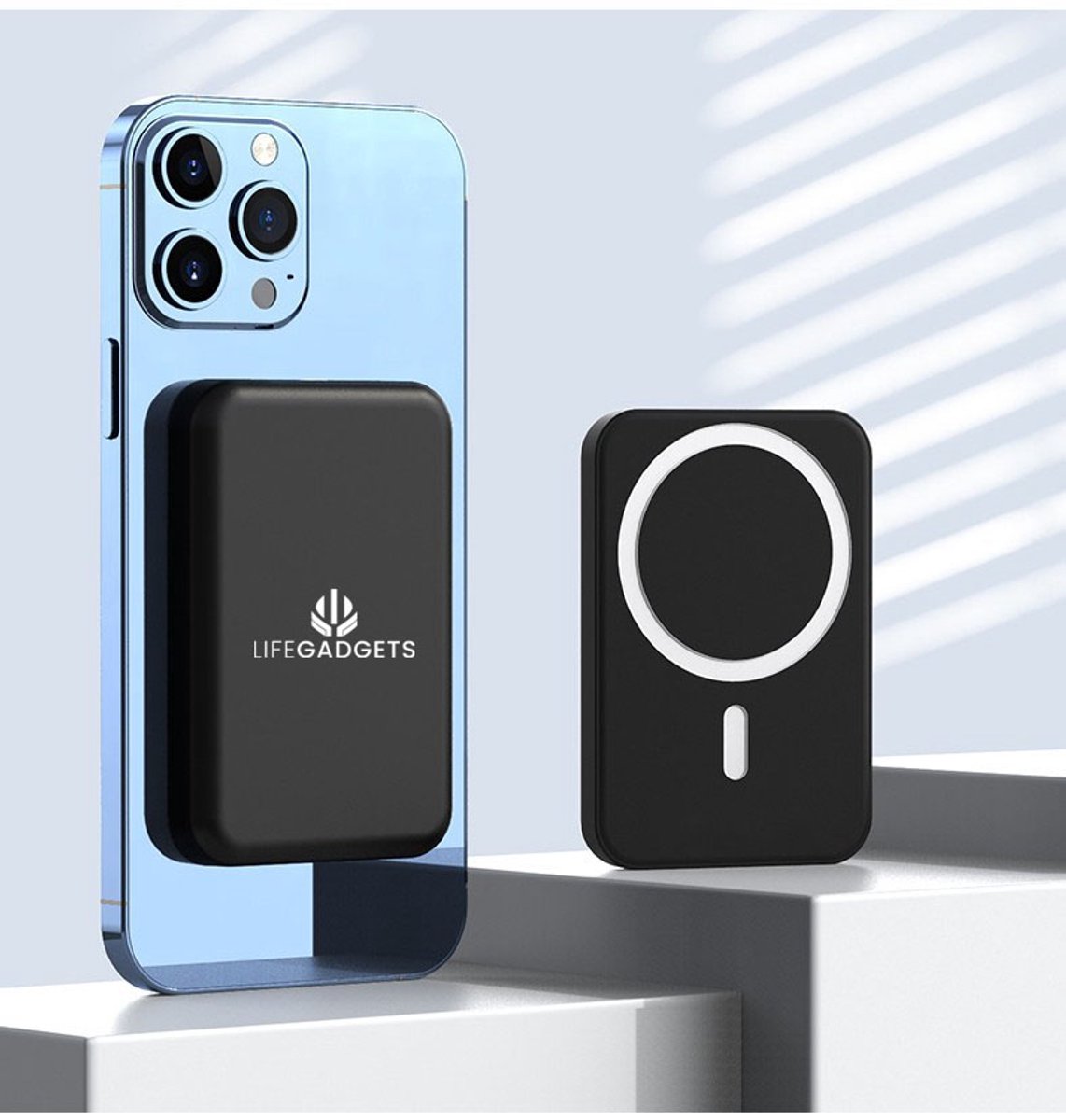 Draadloze Powerbank 5000mAh voor iPhone, Samsung, Huawei, Xiaomi, OnePlus, Google Pixel - Snellader, Magnetisch, Qi Oplader, Powerbank, Draadloos Opladen, Wireless Charger, Powerbank voor Telefoon, Compact, Snelle Oplader, Opladen Zonder Kabel