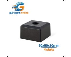 4 STUKS PREMIUM AANSCHROEFVOETEN ZWART 50x50 mm – Vierkante Meubelpoten en Meubelvoeten – Meubelverhogers voor Bank, Kast & Tafel – Kunststof Voeten om Meubels te Ophogen – Beschermt tegen Vocht & Slijtage – Binnen & Buiten geschikt – Incl Schroeven