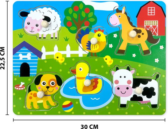 AE Educational - Legpuzzel voor baby & Peuter - Boerderij - Dieren - Educatief speelgoed - 1+ jaar van Merkloos — afbeelding 2