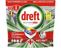 Dreft Vaatwastabletten Platinum Plus All In One Citroen - 25 stuks