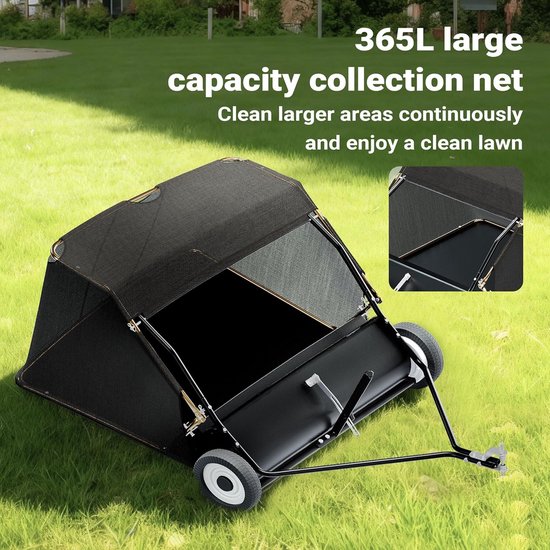 Gazonveger 105 cm breed met 365L opvangbak voor Zitmaaier en Tuinontracor van Merkloos	 — afbeelding 3