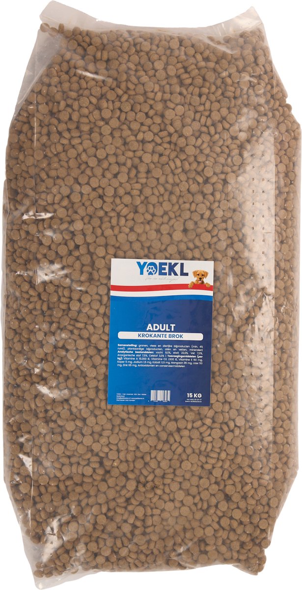 YOEKL Hondenvoer Krokante brok - 15KG - Adult Droogvoer - Hondenbrokken
