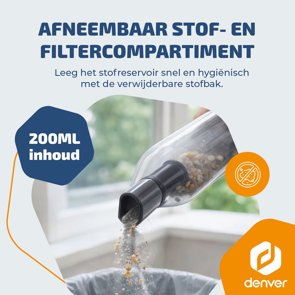 Denver Stofzuiger - Kruimeldief - Auto stofzuiger - Air Duster - 6 opzetstukken - Zuigen en blazen - Handstofzuiger - Stofreiniger - HVC45 — afbeelding 7