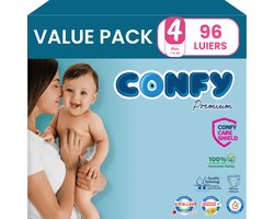 Confy Premium - Luiers Maat 4 (7-14kg) - 96 Luiers - Value Pack