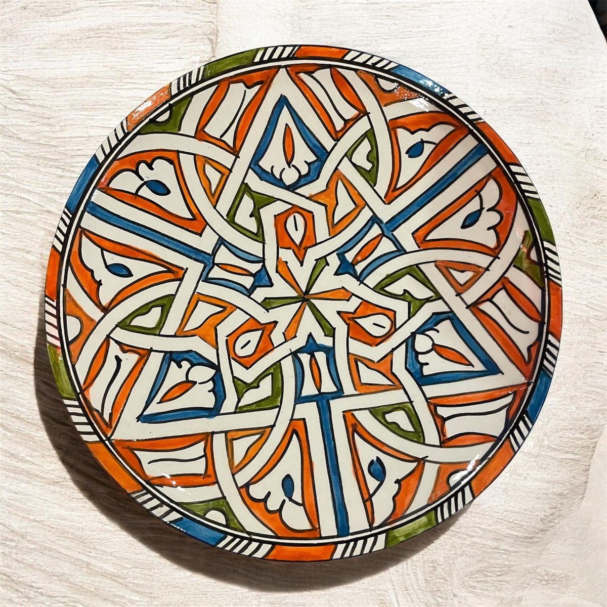Exclusief Marokkaans Artisanaal Bord uit Fez – Handgemaakt Keramiek & Luxe Decoratie - 1st