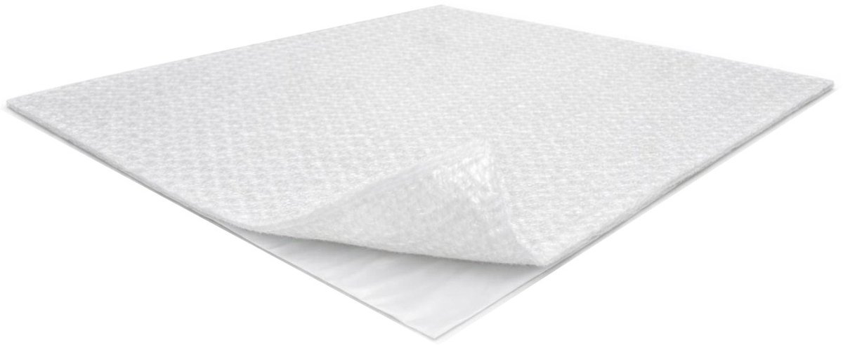 1 x 1m | 5 mm | 1000 °C | Volledig gestikte silica isolatie-deken met zelfklevende laag