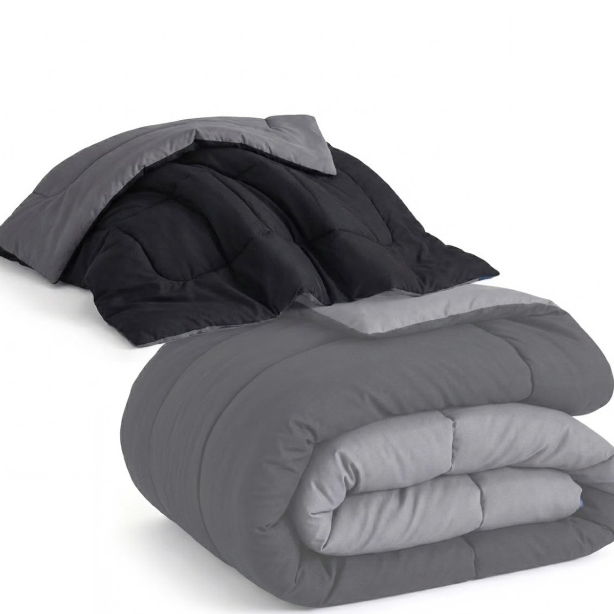 NBAP® Dekbed 240x220 - 2 Persoons 4 Seizoenen - Wasbaar - Extra Zacht - Zwart en grijs