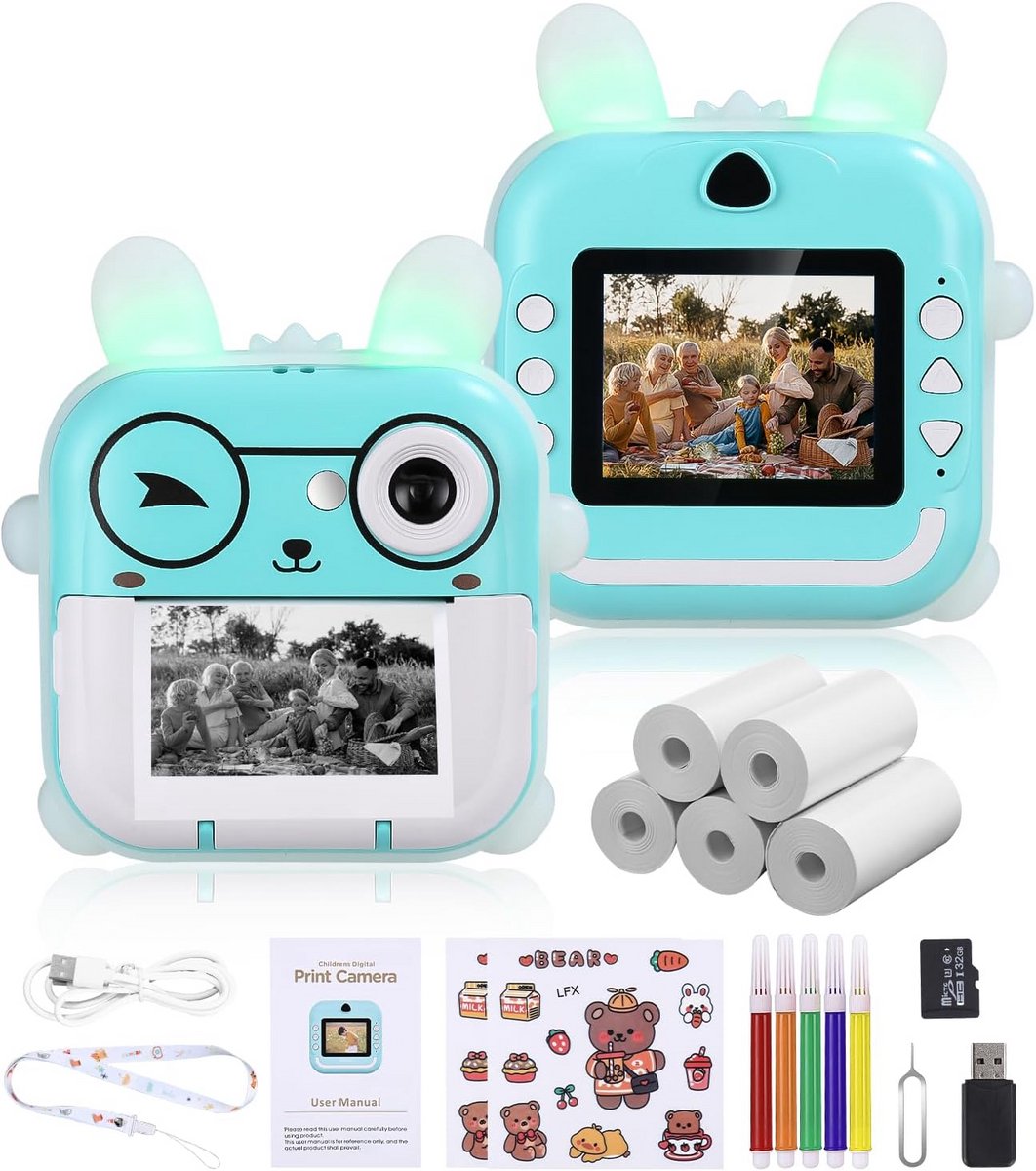 Kinderen Digitale Camera met Groot Scherm en SD-kaart - Cadeau voor Jongens en Meisjes