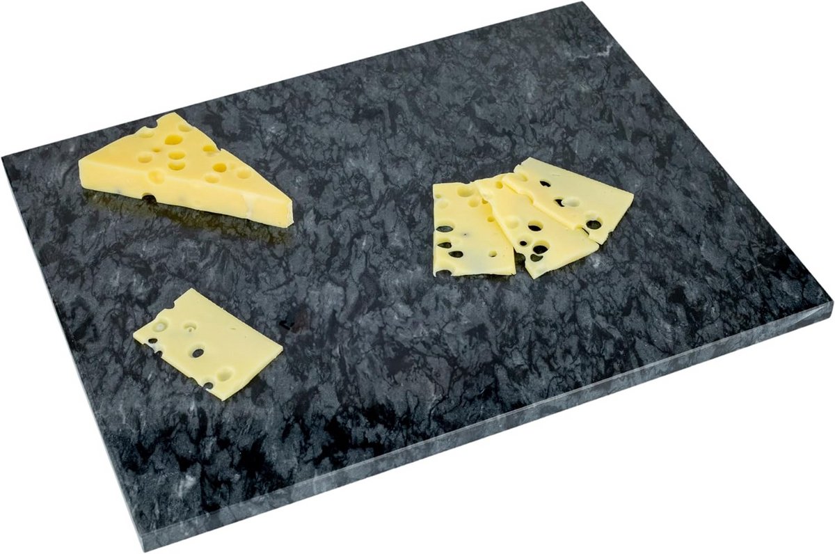 Zwarte Marmeren Snijplank 40x30cm - Hittebestendig Werkblad Beschermer - Antislip