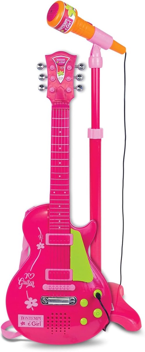 Elektrische Rockgitaar met Standaard en Microfoon voor Kinderen