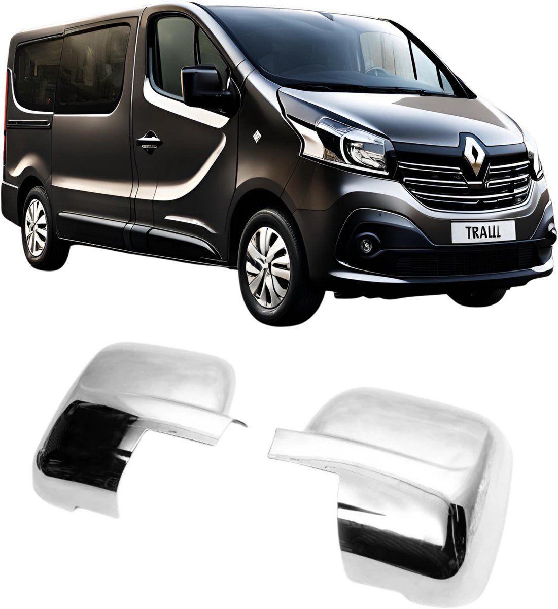 Spiegelkappen van ABS-chroom voor Renault Trafic 2015-