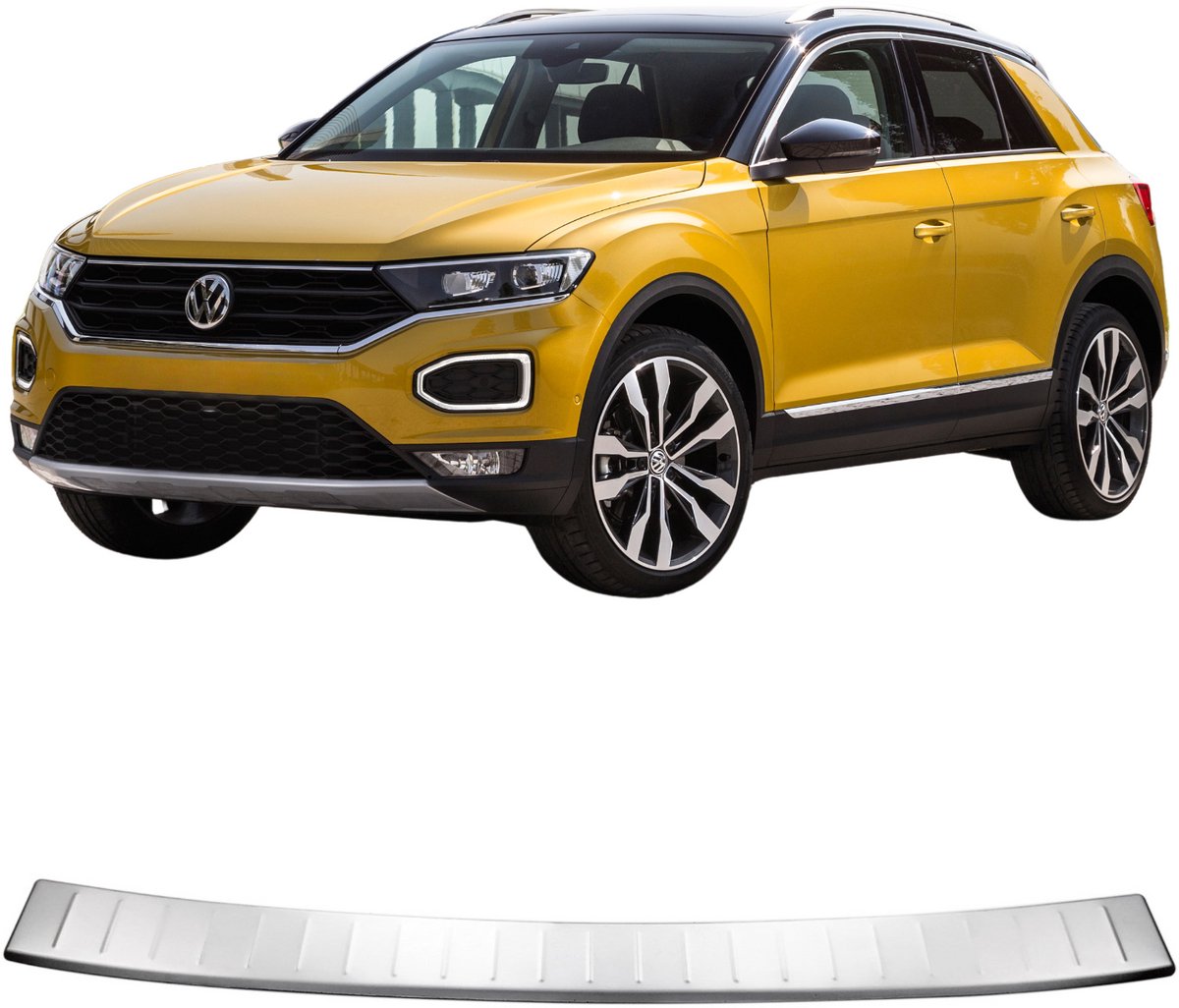 Bumperhoes van roestvrij staal met chroomafwerking voor Volkswagen T-Roc vanaf 2017