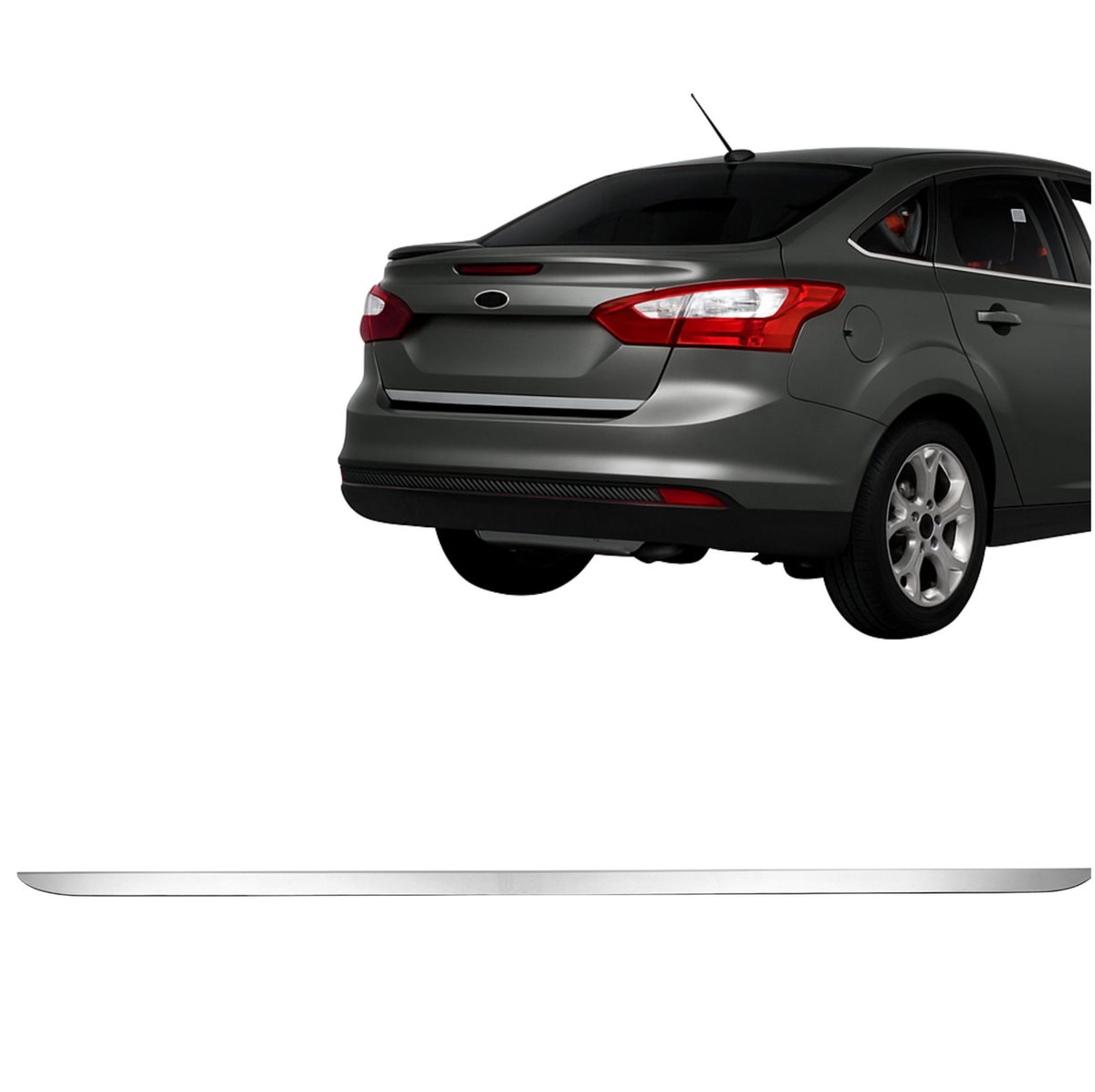 Achterklep sierstrip van roestvrij staal met chroomafwerking voor Ford Focus sedan 2014-2018