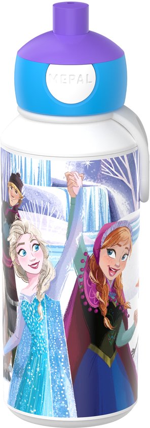 Mepal Pop-up drinkfles Campus - 400 ml - Sluit goed af - Drinkbeker voor kinderen - Frozen Friends