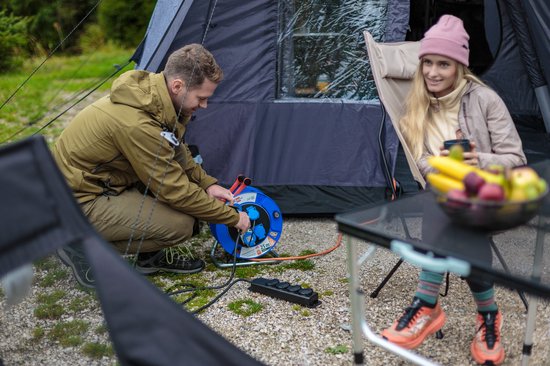 Enrouleur de câble de camping 25 m Garant CEE IP44 (Enrouleur CEE avec câble H07RN- F 3G2,5 orange, pour une utilisation extérieure permanente IP44, fabriqué en Allemagne)