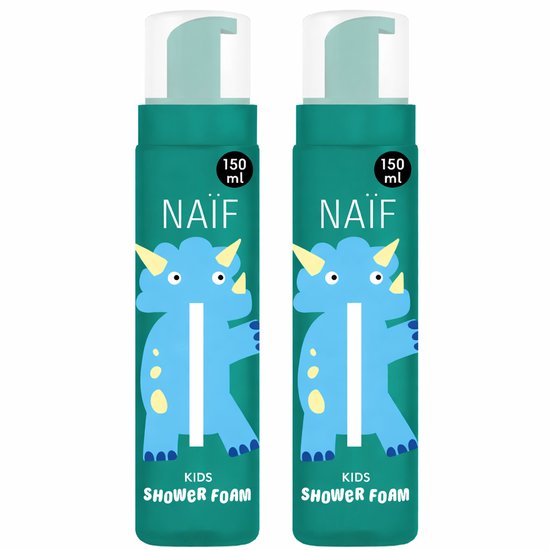 Naïf - Doucheschuim - Kind 3+ - Kleurrijk Doucheplezier - Mild - Zachte formule - 0% SLES - Natuurlijk - 2x150 ml
